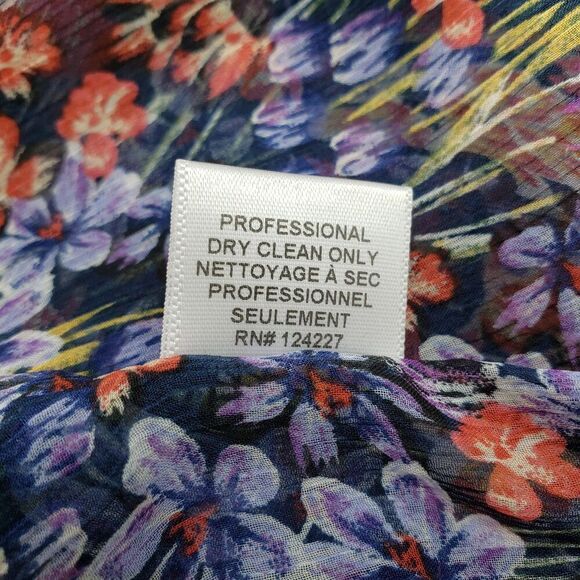 MISA Los Angeles Dress Womens Small Navy Floral Ruffle Long Sleeve Boho Mini USA - Picture 11 of 14